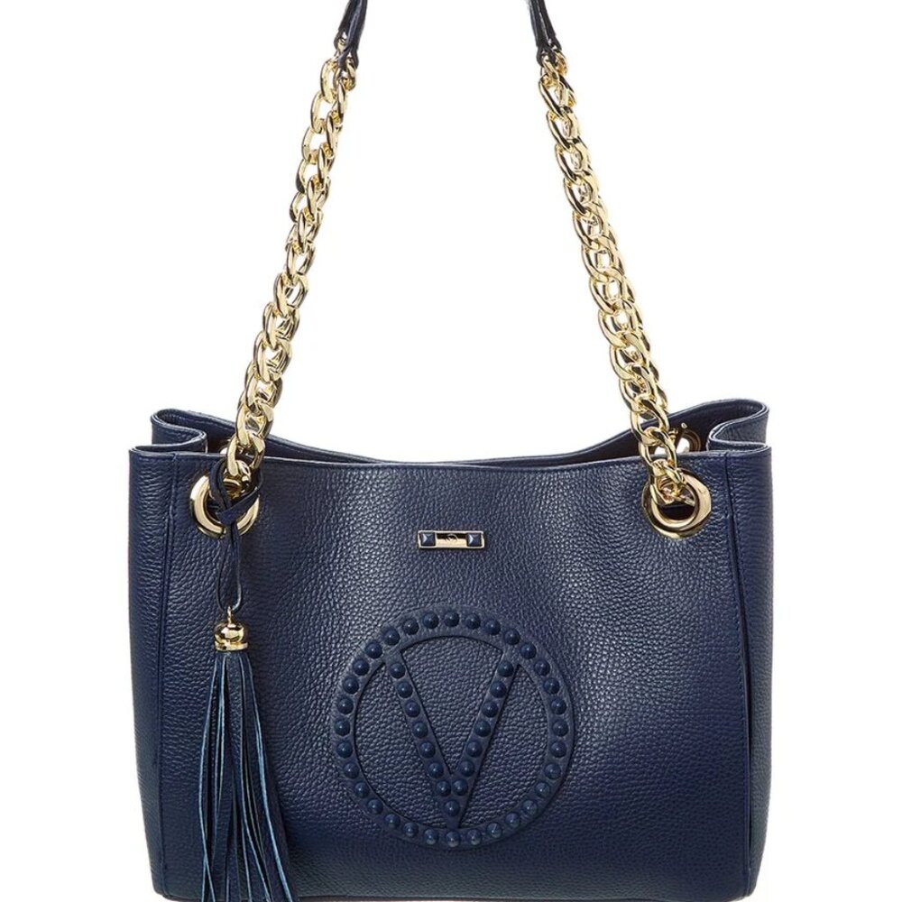 NWT ☑️Valentino LUISA ROCK Leather Chain Quilted NAVY BLUE💙 NWT, DUST BAG & COA - Picture 4 of 17